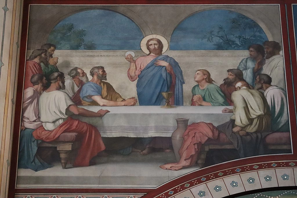 Hippolyte Flandrin - Murales dell'Abbazia di Saint, Germain, des, Prés, L'Ultima Cena